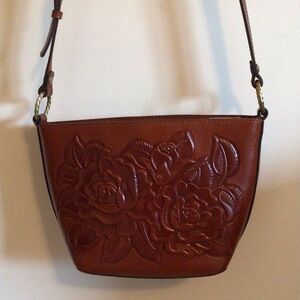 Patricia Nash All Leather Tooled Crossbody Bag